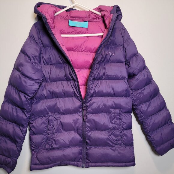 Girl's hooded puffer jacket- size 7–8. - Picture 3 of 7